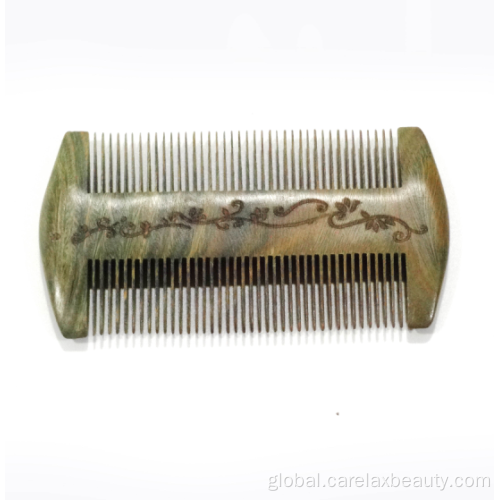 Wooden Comb for Men Green sandalwood double side beard comb Manufactory